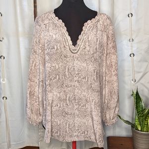 Rebecca Taylor silk snake skin blouse 10